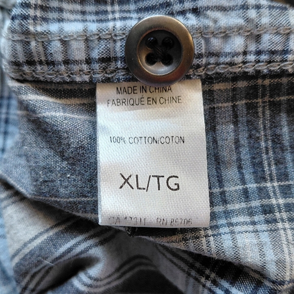 Men's Plaid Shirt - Blue and White - Picture 7 of 8